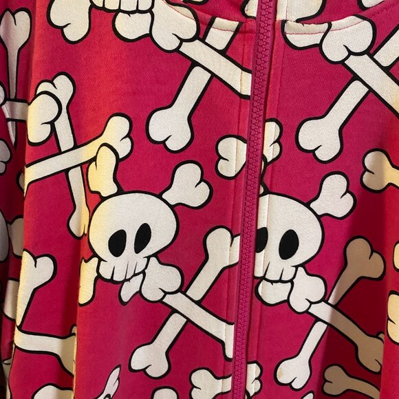 Very Rare Kid Robot Limited Edition hoodie Pink with skulls & bones Size XXL - Picture 2 of 9